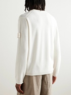 Stone Island - Ghost Logo-Appliquéd Cotton and Cashmere-Blend Sweater - White
