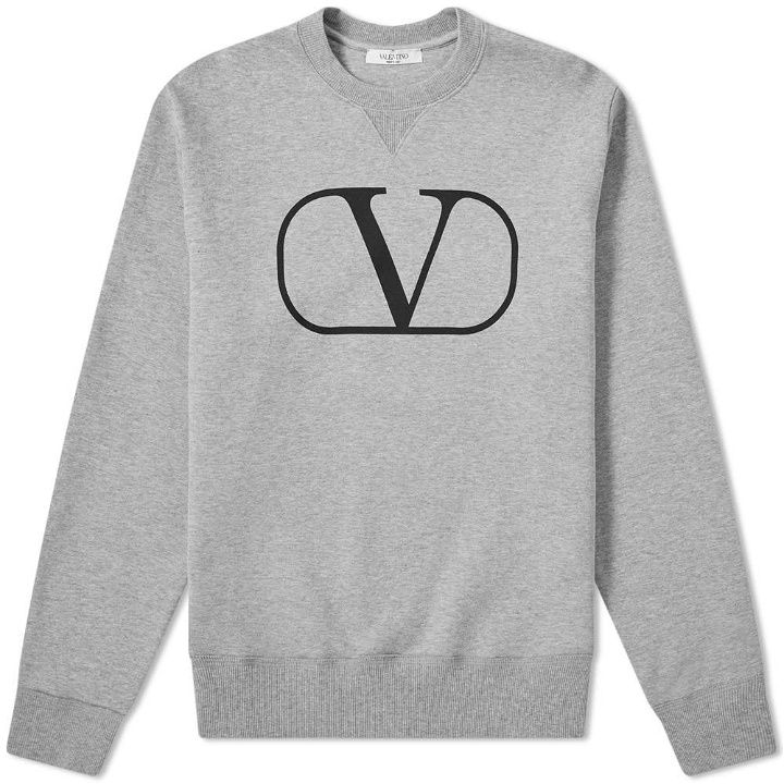 Photo: Valentino V Logo Crew Sweat Grey & Black