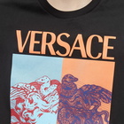 Versace Men's Split Medusa Logo T-Shirt in Black