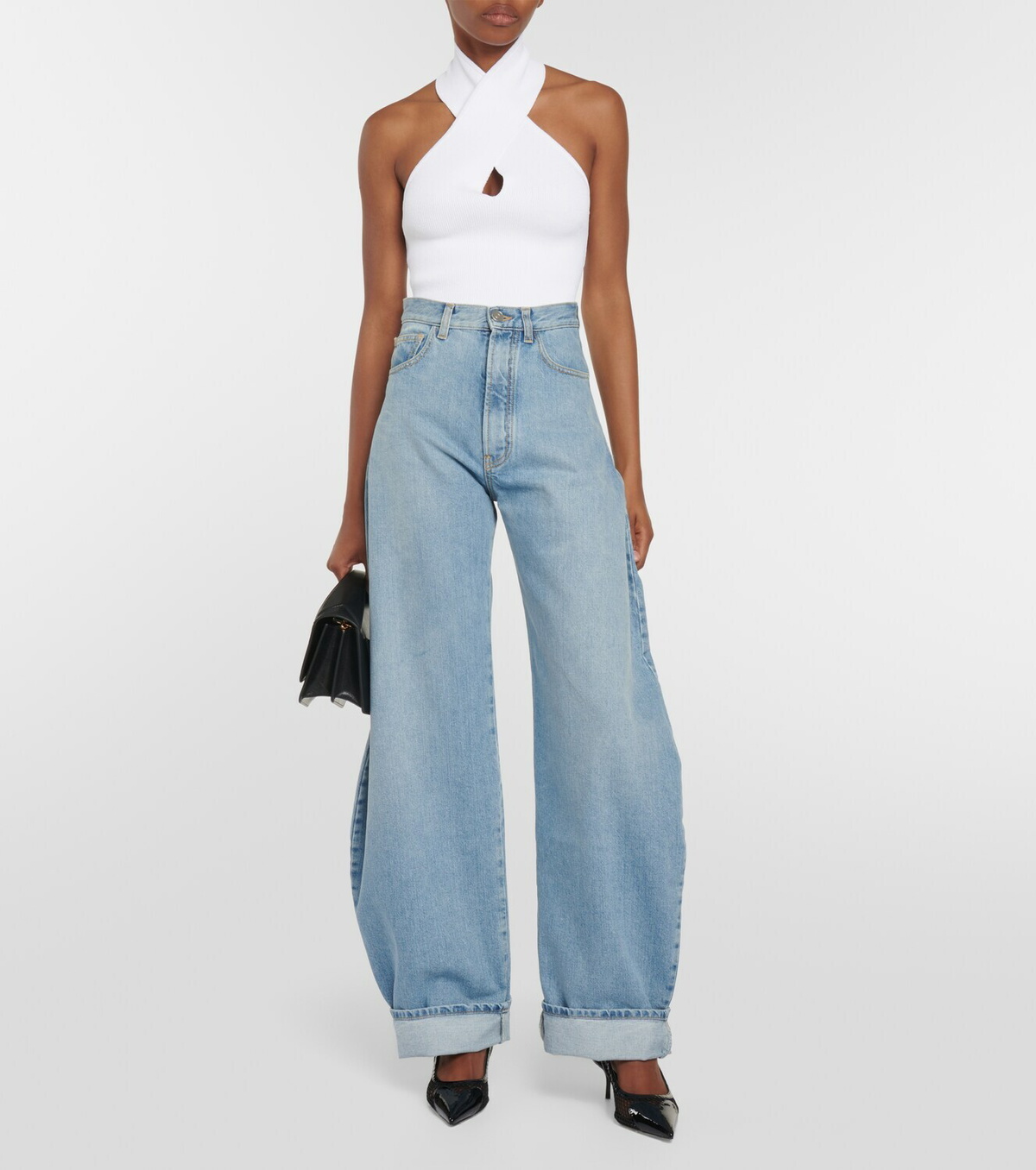 Alaïa Ribbed-knit halterneck bodysuit ALAÏA