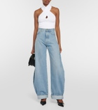 Alaïa Ribbed-knit halterneck bodysuit
