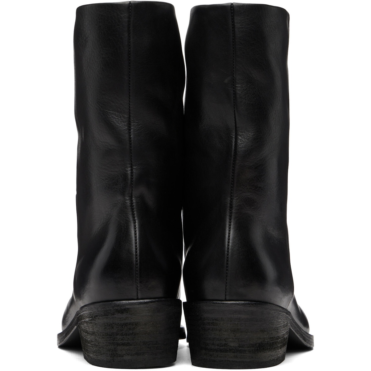 Marsèll Black Tex Soft Pebbled Leather Boots