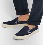 TOM FORD - Cambridge Suede Slip-On Sneakers - Men - Navy