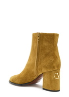 Valentino Garavani Fawcette 75 Suede Ankle Boots Camel