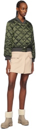 Max Mara Khaki Bsoft Reversible Down Bomber Jacket