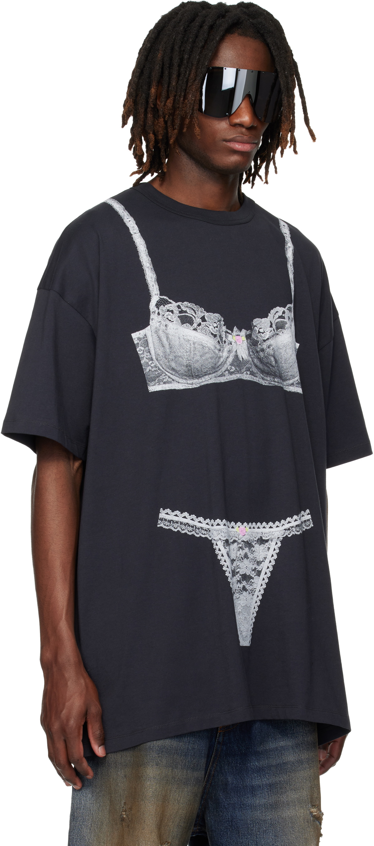 VAQUERA Black Trompe l'Oeil Tall T-shirt