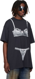 VAQUERA Black Trompe l'Oeil Tall T-shirt