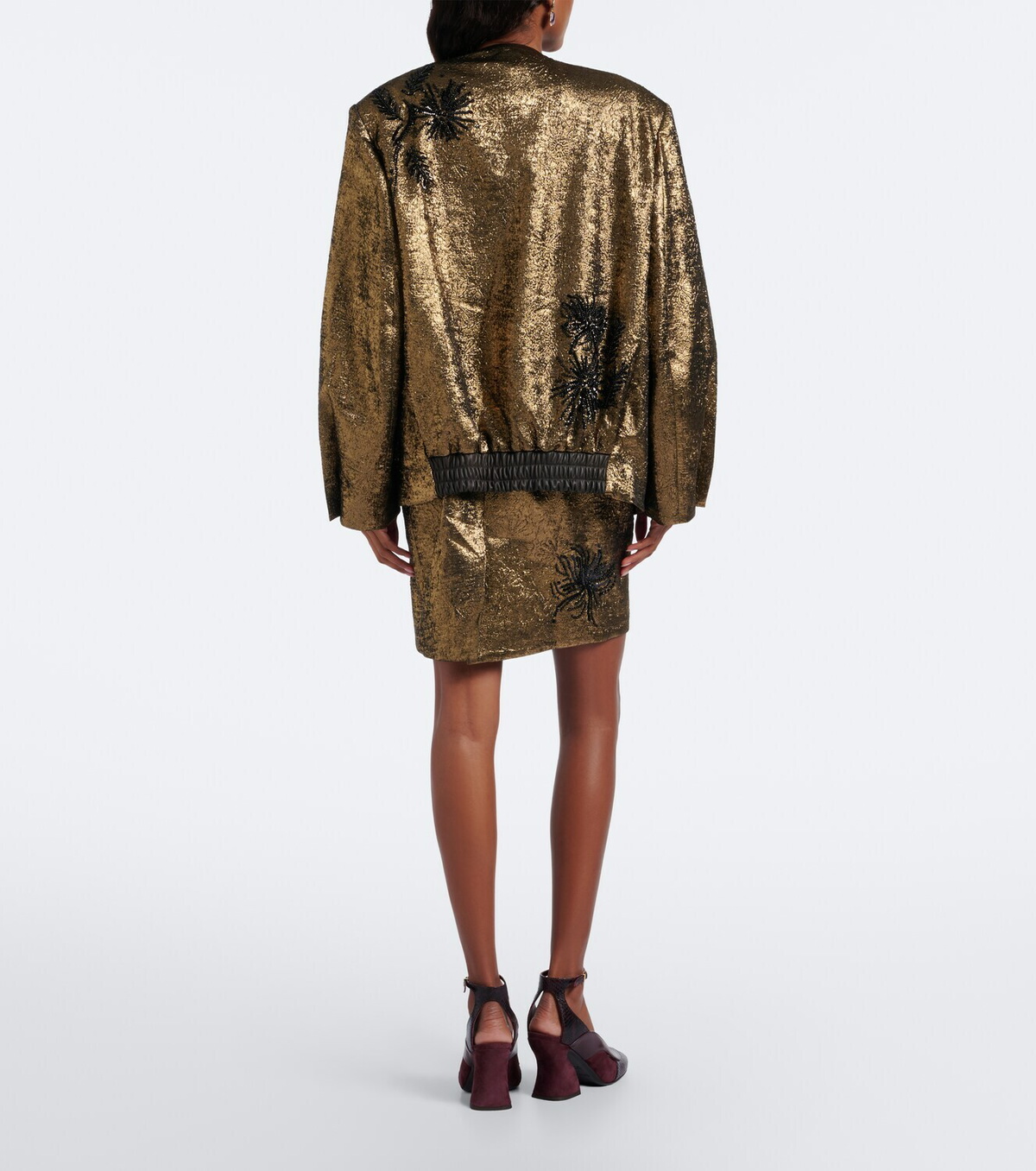 Jacques Wei Embellished brocade miniskirt