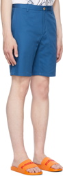 Burberry Blue Logo Appliqué Chino Shorts