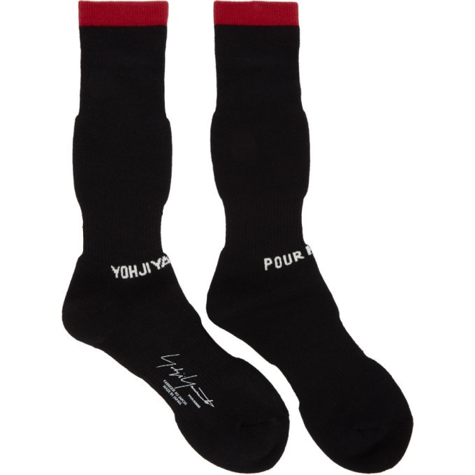 Photo: Yohji Yamamoto Black Logo Pile Socks