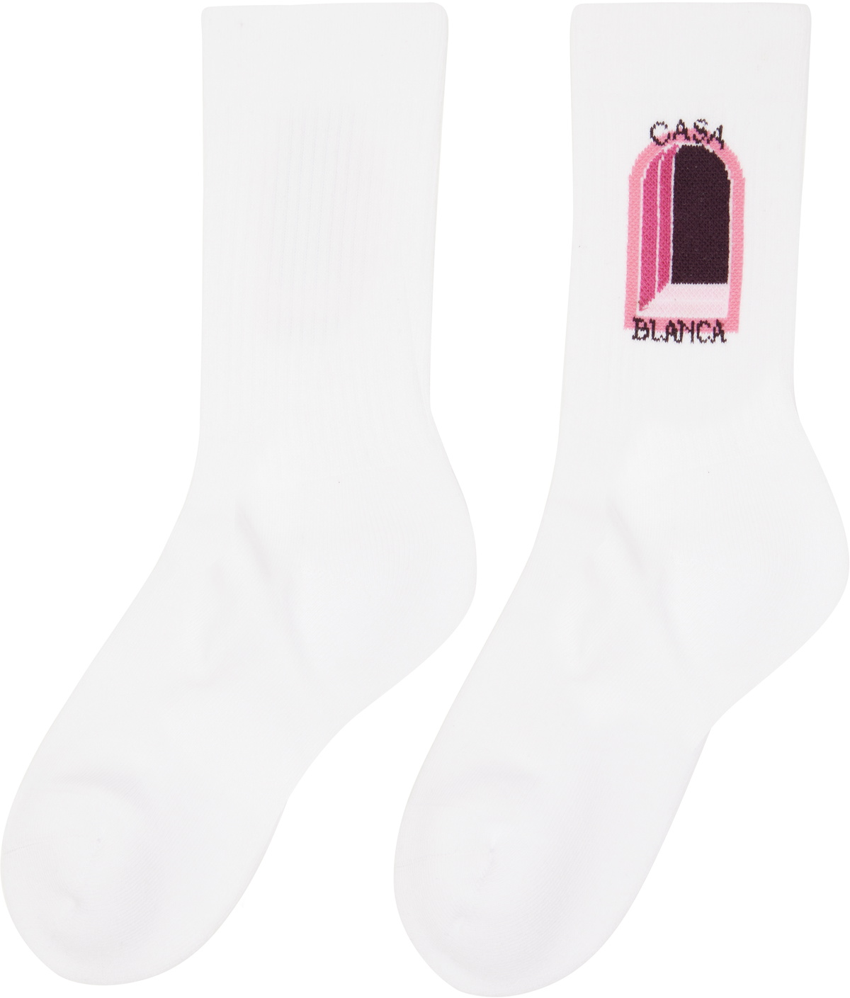 Casablanca White Aubergine Arch Socks