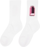 Casablanca White Aubergine Arch Socks