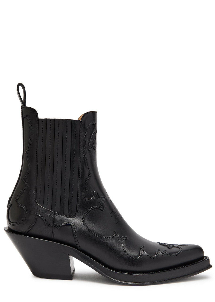 Gabriela Hearst Cassidy Leather Ankle Boots Black