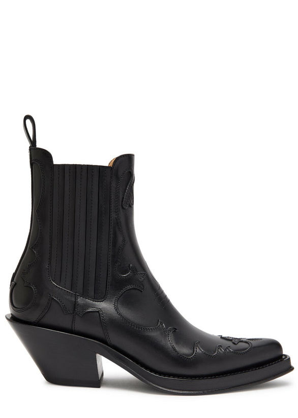 Photo: Gabriela Hearst Cassidy Leather Ankle Boots Black