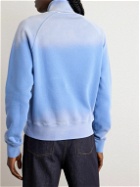 LOEWE - Anagram Logo-Embroidered Tie-Dyed Cotton-Jersey Half-Zip Sweatshirt - Blue