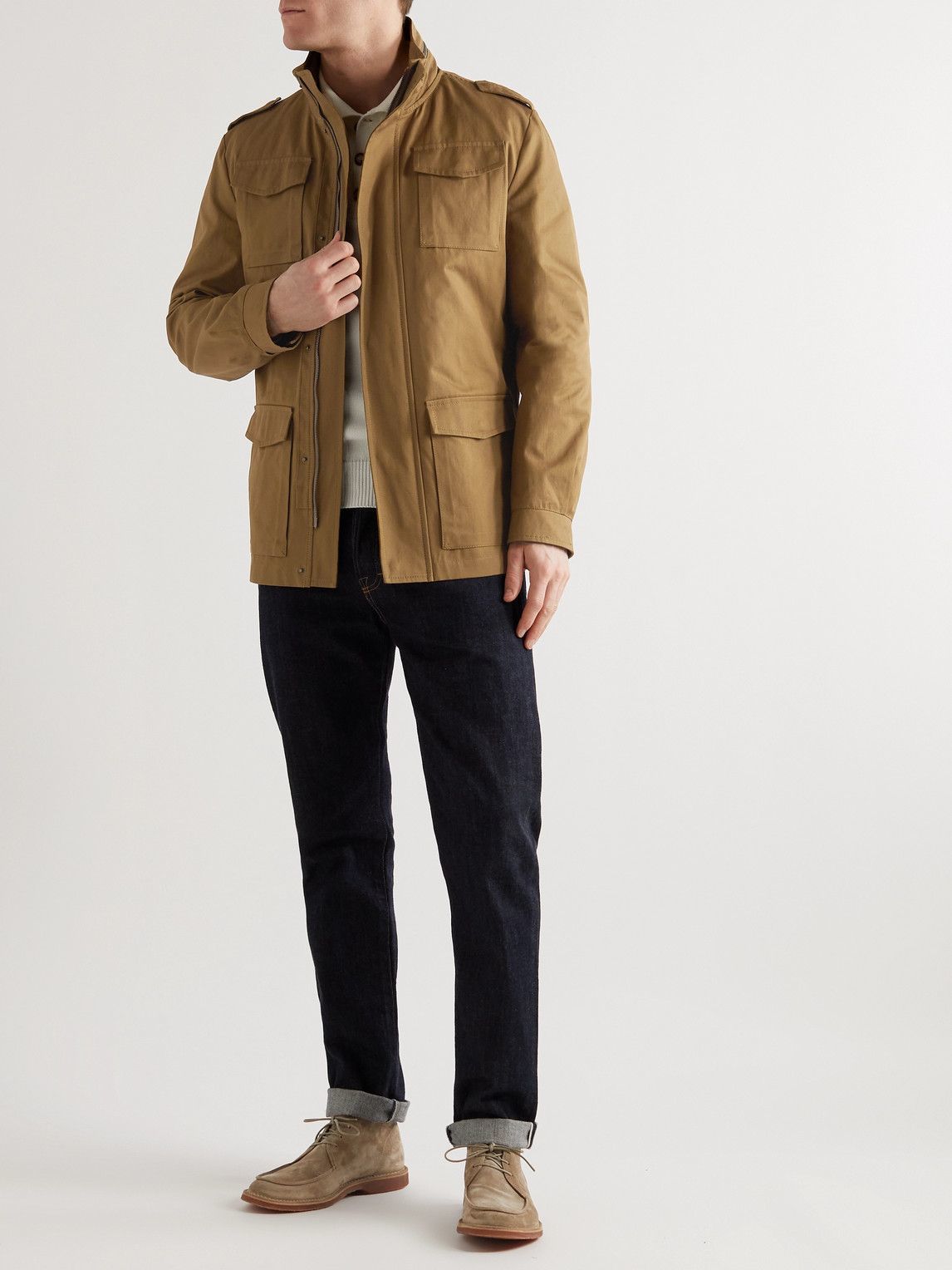 MP Massimo Piombo - Cotton-Drill Field Jacket - Brown