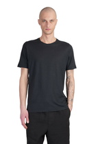 120% Lino T-shirt In Black Linen