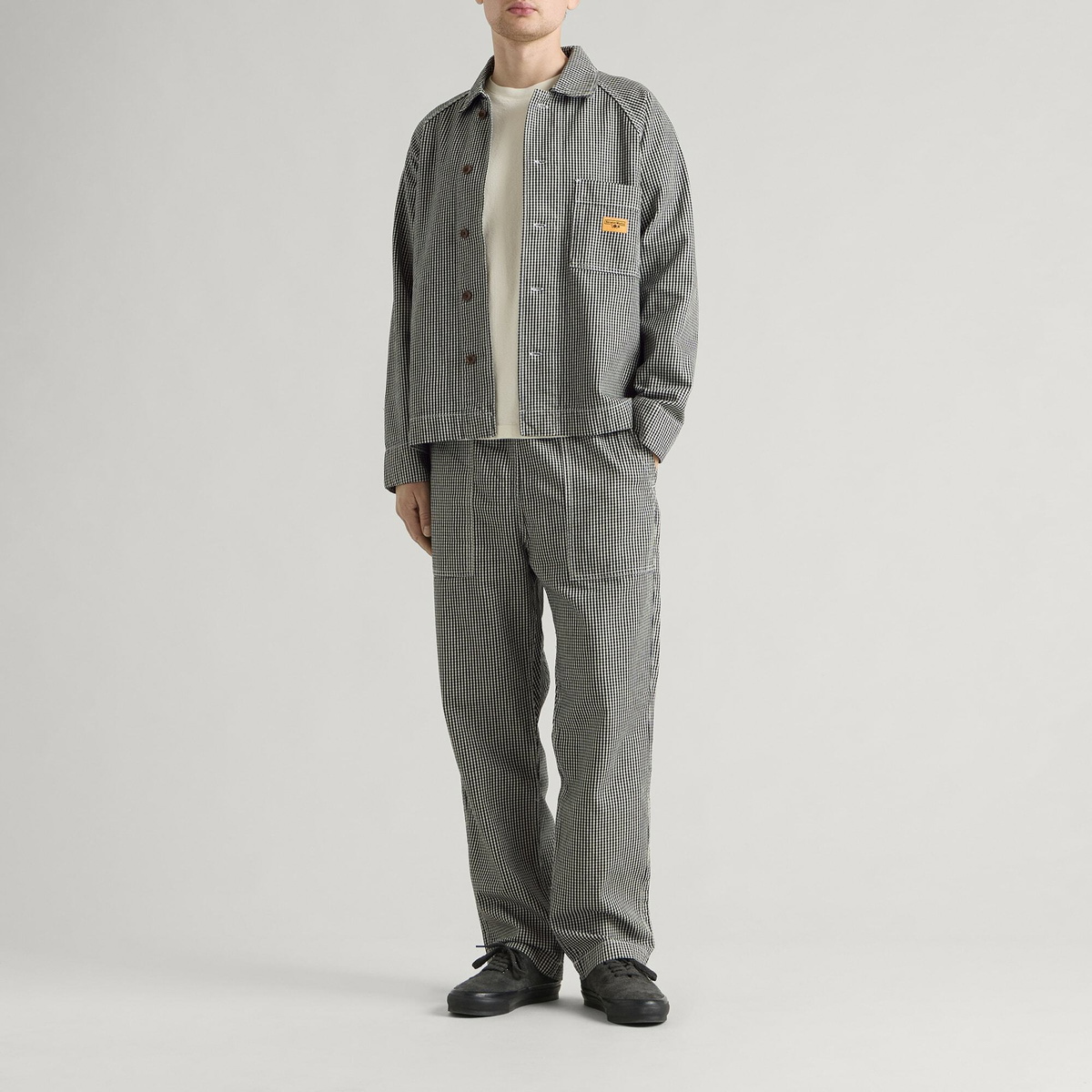 Service Works Men's House Gingham FOH Overshirt in Black