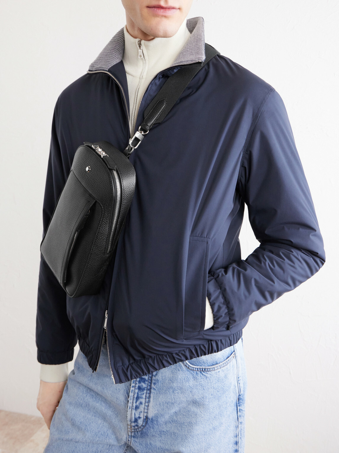 Montblanc - Companion Logo-Appliquéd Full-Grain Leather Messenger Bag