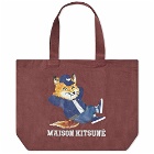Maison Kitsuné Dressed Fox Tote Bag in Wine