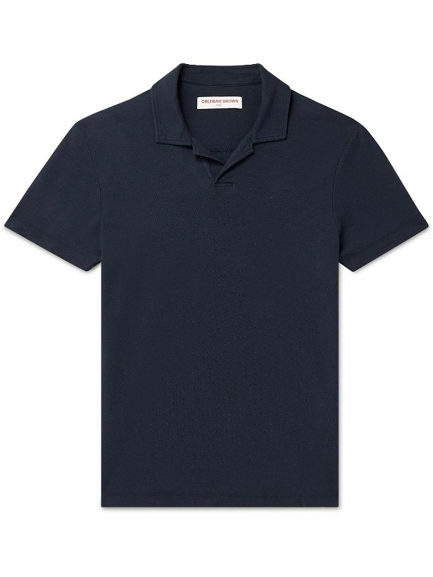 Photo: Orlebar Brown - Felix Supima Cotton and Modal-Blend Jersey Polo Shirt - Blue