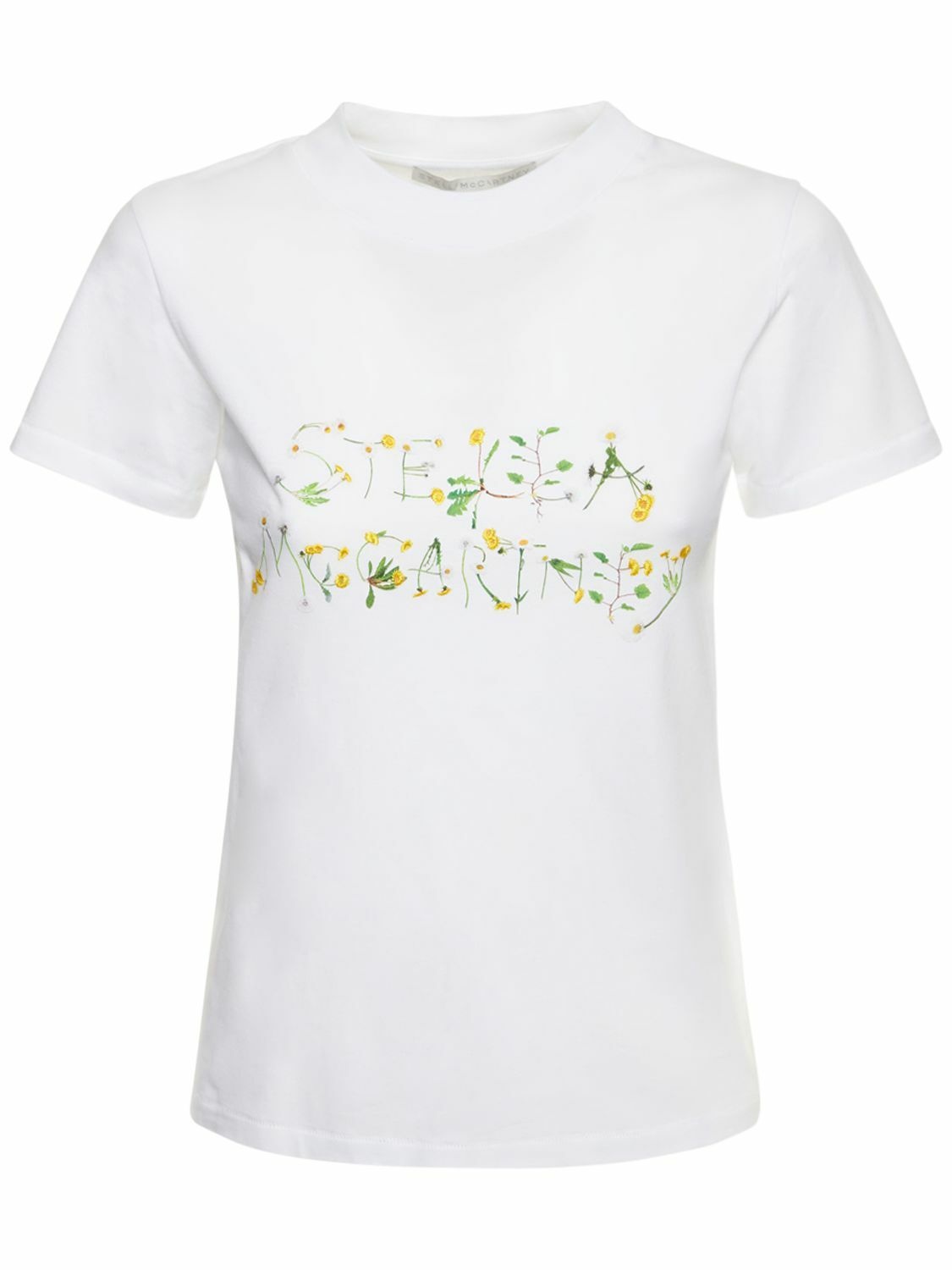 Photo: STELLA MCCARTNEY - Embroidered Flower Logo Jersey T-shirt