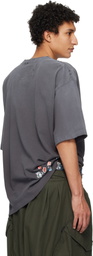 Maison MIHARA YASUHIRO Gray Kids Sticker Printed T-shirt