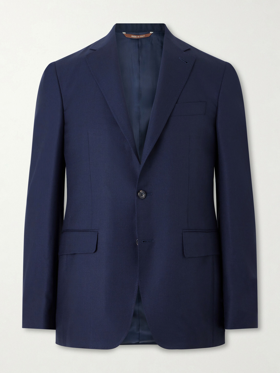 Canali - Kei Wool-Basketweave Blazer - Blue