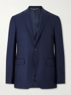 Canali - Kei Wool-Basketweave Blazer - Blue