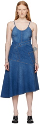 JW Anderson Blue Twisted Denim Midi Dress