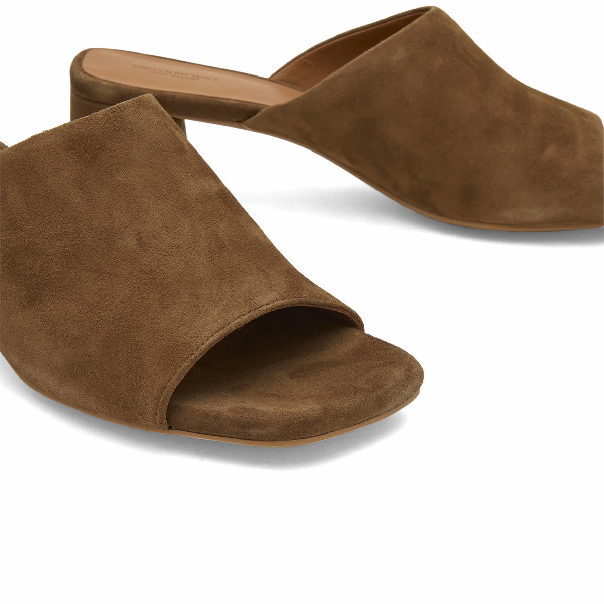 Vagabond Shoemakers Women's Piper Suede Mule Heel in Cocoa Brown