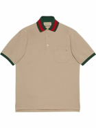 GUCCI - Web Motif Cotton Polo Shirt