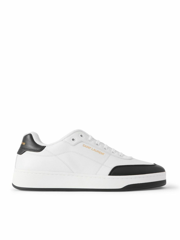 Photo: SAINT LAURENT - SL/61 Two-Tone Leather Sneakers - White