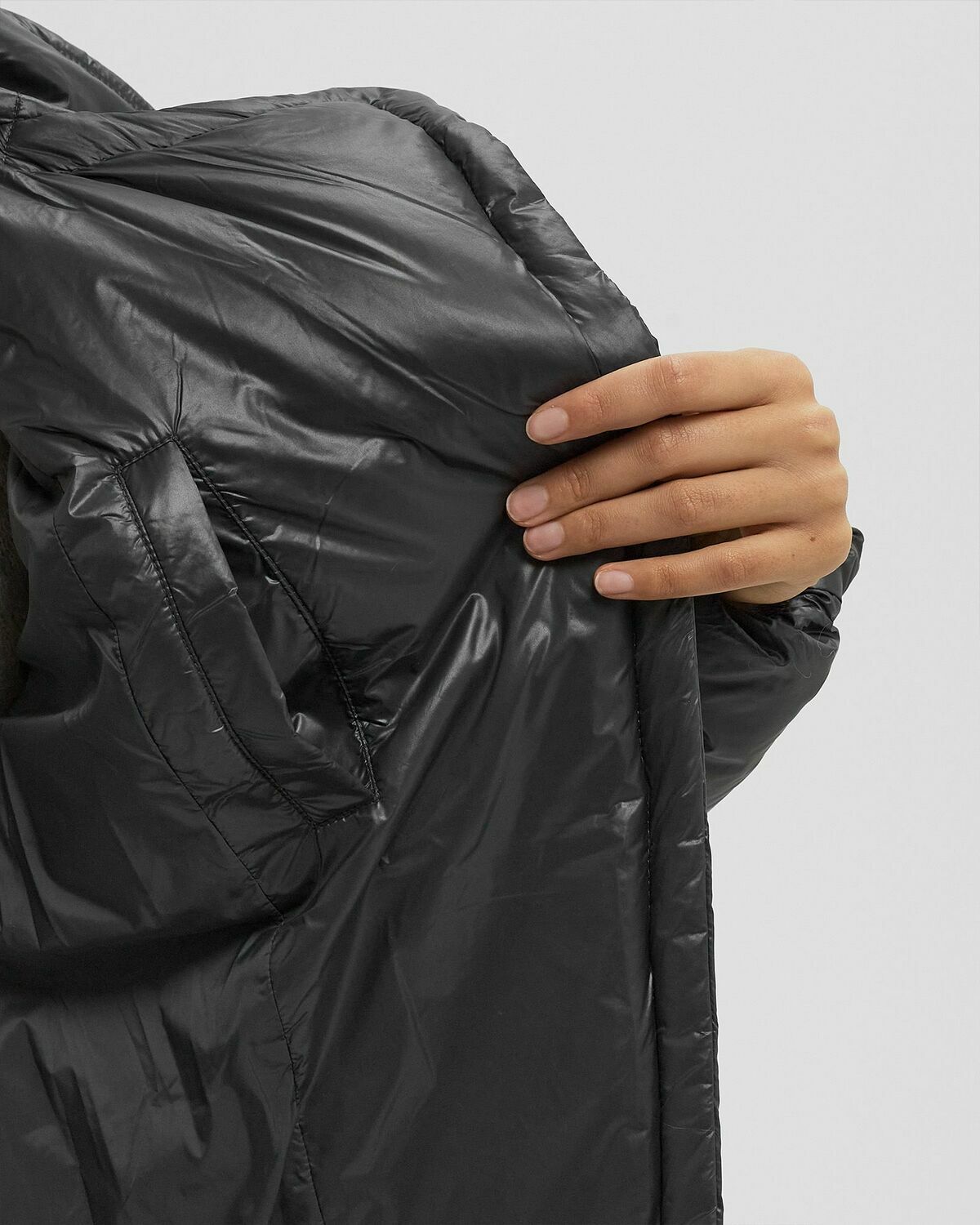 Ganni Shiny Nylon Puffer Jacket Black Womens Down & Puffer Jacket