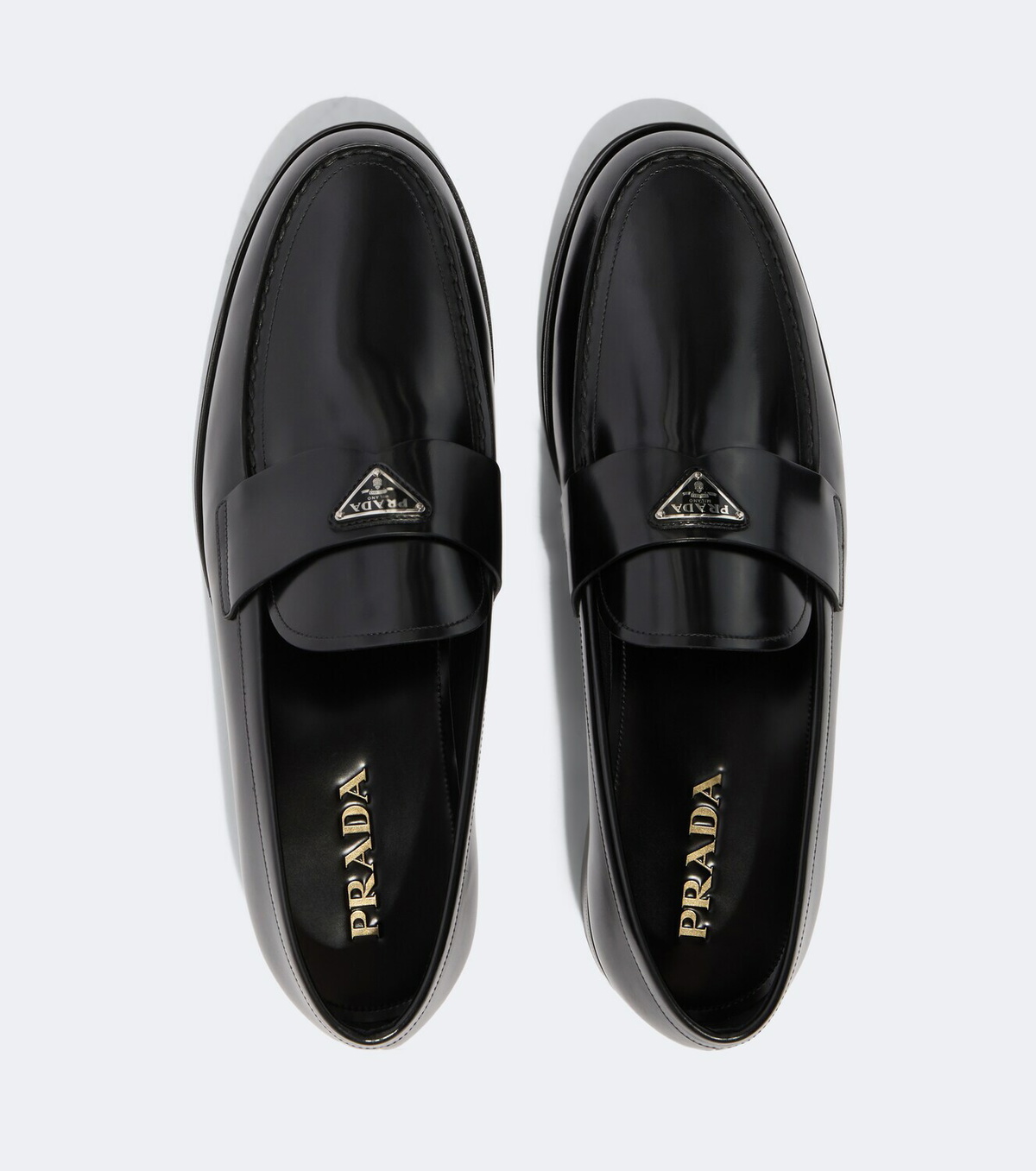 Prada Logo leather loafers