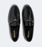 Prada Logo leather loafers