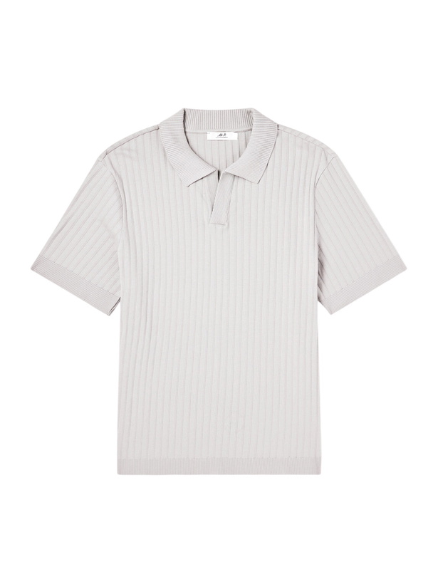 Photo: Mr P. - Knitted Cotton Polo Shirt - Gray