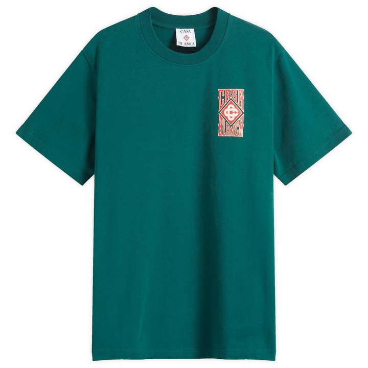 Photo: Casablanca Men's Gothic Logo T-Shirt in Green
