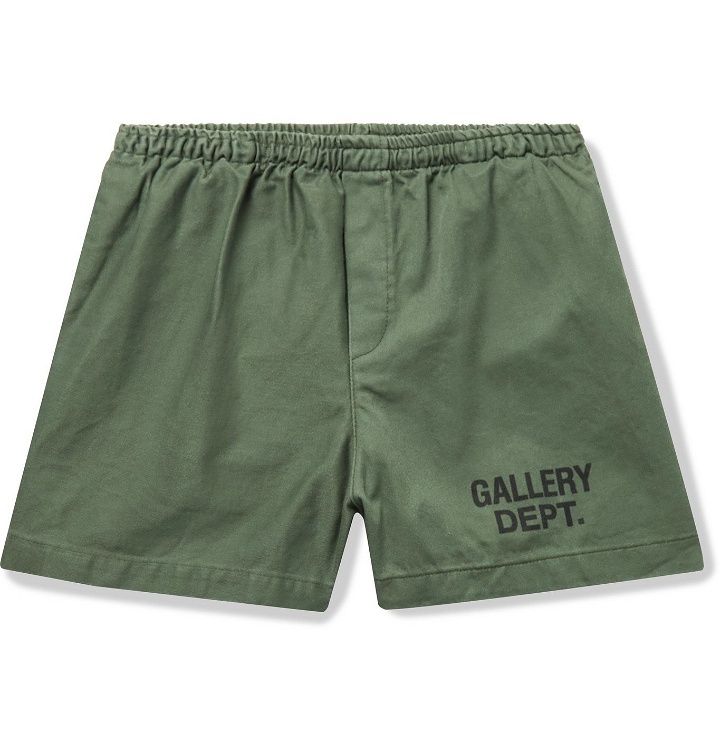 Photo: Gallery Dept. - Zuma Logo-Print Cotton-Canvas Shorts - Green