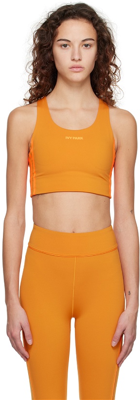 Photo: adidas x IVY PARK Orange Lace-Up Sport Bra