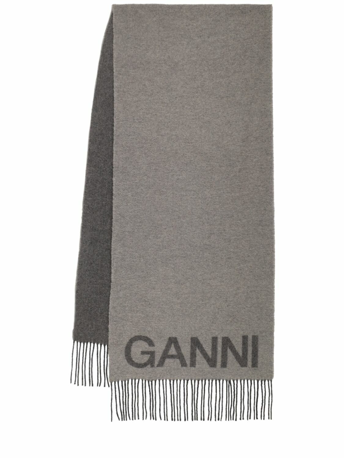 GANNI Fringed Wool Scarf GANNI