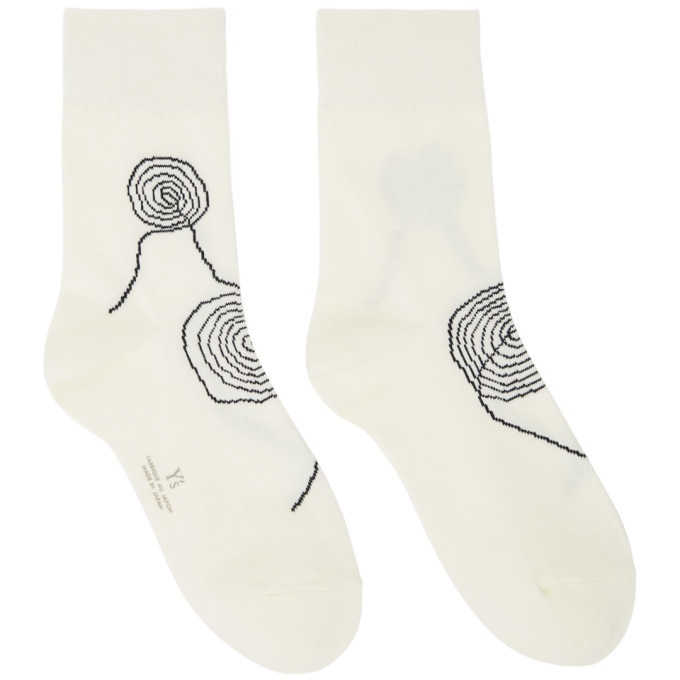 Photo: Ys White Spinning Jacquard Spiral Socks