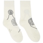 Ys White Spinning Jacquard Spiral Socks
