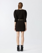 Pinko Ribbed Knit Wool And Cashmere Mini Dress Very Dark Brown