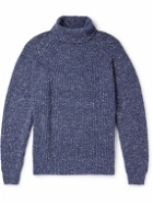 Inis Meáin - Boatbuilder Ribbed Cashmere Rollneck Sweater - Blue
