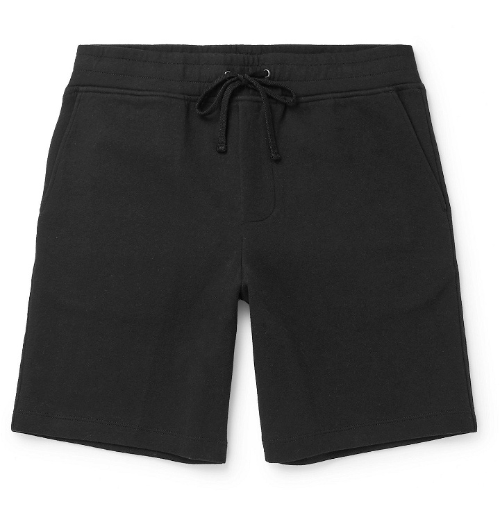Photo: James Perse - Wide-Leg Cotton-Blend Jersey Drawstring Shorts - Black