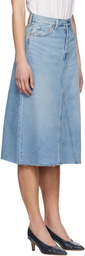 Levi's Blue High Rise A-Line Denim Midi Skirt