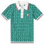 Casablanca Men's Monogram Knit Polo Shirt in Green
