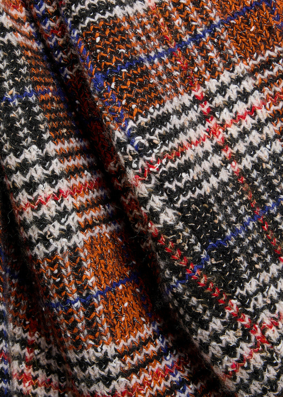 Missoni Double-breasted Tartan Wool-blend Peacoat Red