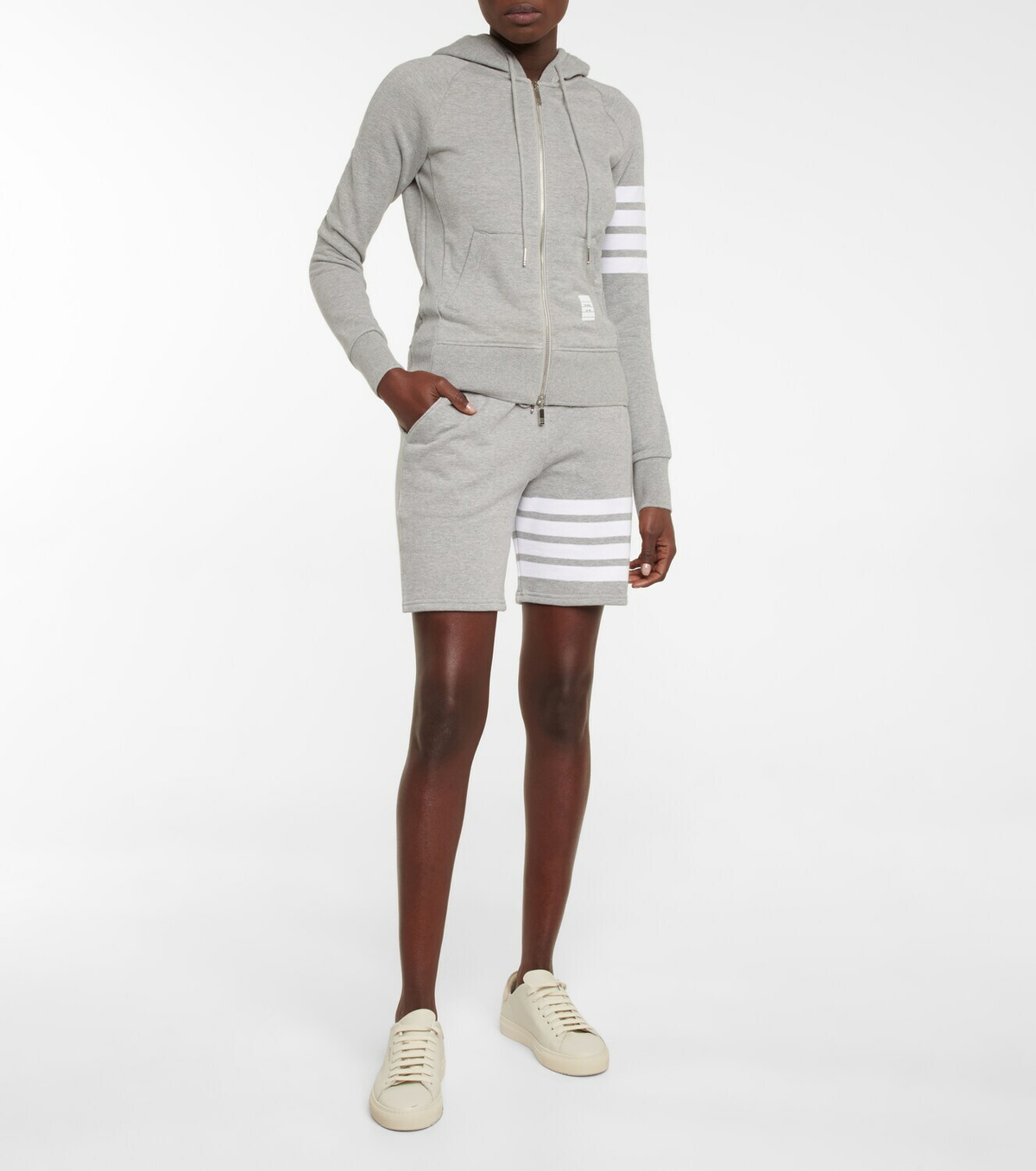 Thom Browne - Striped cotton jersey shorts